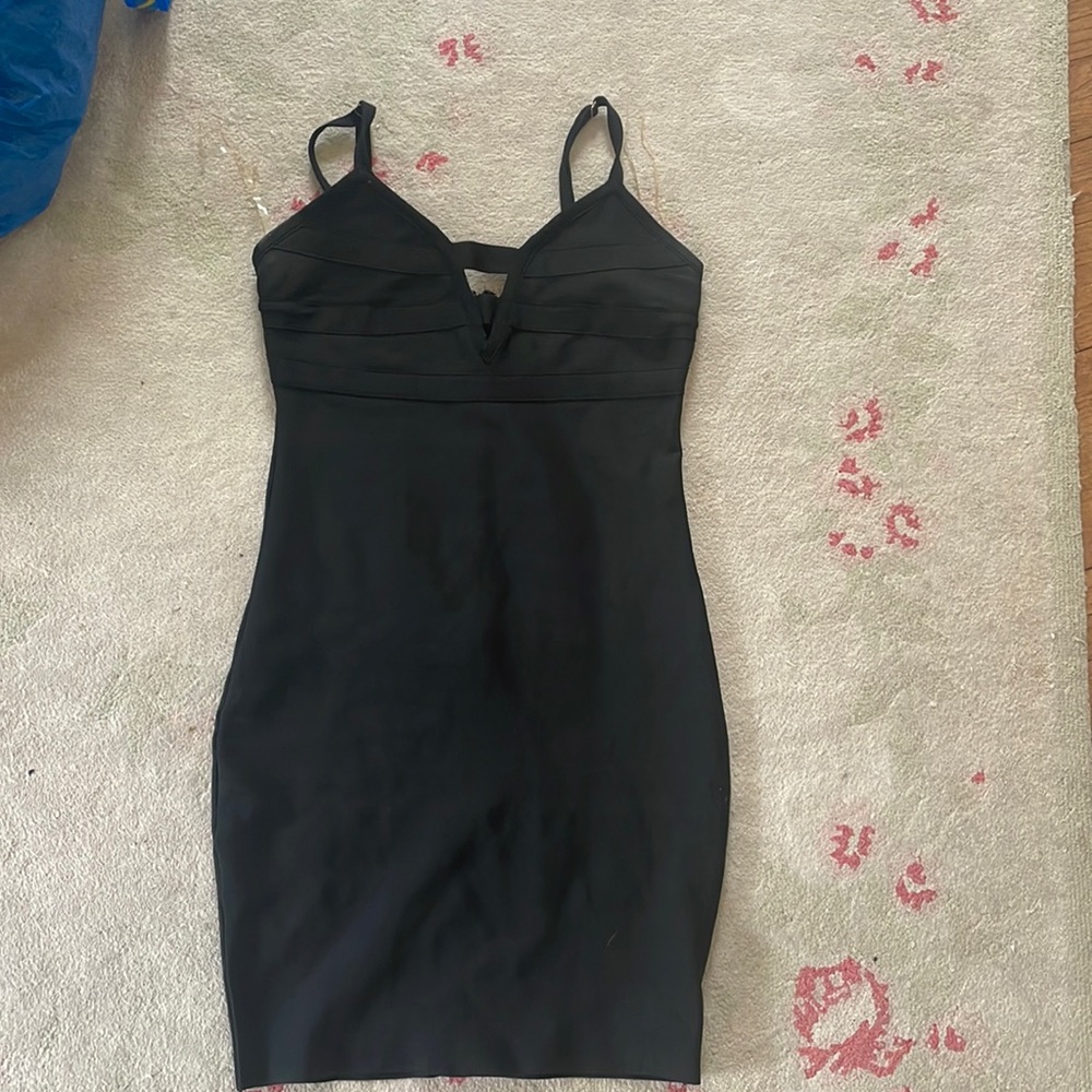 Black above the knees dress with back zipper
